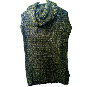 Kensie Heavy Knit Open Sides Cowl Neck Sweater